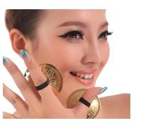 Wowlife 4 Pcs/2 Pairs Professional Belly Dancing Dance Costume Oriental Dance Finger Zills Finger Cymbals for Dancer Evening Party