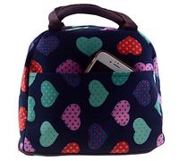 Wowlife Cute Love Heart Lunch Bag Tote Bag Lunch Organizer Lunch Holder Lunch Container Reusable Lunch Bags (Black)