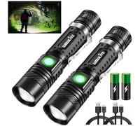 wowlite LED Torch, Powerful Torches Led Super Bright, Torches Battery Powered, USB Rechargeable Flashlight, 4 Light Modes, Zoomable, Small Flash Light for Camping Emergency Outdoors, 2 Pack