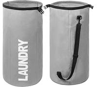 WOWLIVE Extra Large Foldable Laundry Hamper Durable Laundry Basket Collapsible Laundry Bag Backpack Laundry Liner Dirty Clothes Hamper Standing Waterproof Hamper for Laundry (Gray)