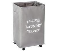 WOWLIVE Large Collapsible Laundry Hamper with Wheels - Rectangular Foldable Hampers for Laundry (Grey)