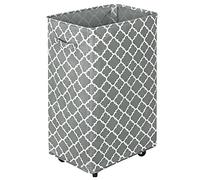 WOWLIVE Large Rolling Laundry Basket Wheels 90L Collapsible Tall Laundry Hamper Handle Foldable Dirty Clothing laundry storage organizer Fold up Rectangular Hampers for Laundry Dorm Room (Grey3)