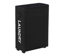 WOWLIVE Slim Laundry Basket Small Washing Basket Foldable Laundry Hamper Collapsible Laundry Bag Narrow Laundry Bin with Wheels