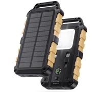 WOWMVP Solar Power Bank 26800mAh, PD22.5W USB C Portable Solar Charger Fast Charging External Battery Pack with 3 Outputs 2 Inputs and LED Light for Outdoor Phone Tablets and More