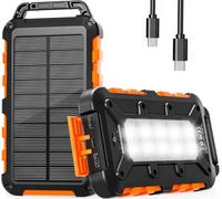 WOWMVP Solar Power Bank 26800mAh, PD22.5W USB C Portable Solar Charger Fast Charging External Battery Pack with 3 Outputs 2 Inputs and LED Light for Outdoor Phone Tablets and More