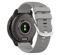 Wownadu 20mm Watch Strap Compatible for Garmin Vivoactive 6/5/3 Straps, Replacement Silicone Band Compatible for Polar Ignite 3/2/1, Unite/Pacer, Grey (No Watch)