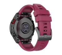 Wownadu 26mm Quick Release Watch Straps Compatible for Garmin Fenix 7X Strap, Fenix 6X / 5X GPS Band, Replacement Silicone Sport Wristband Sangria, (No Watch)