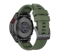 Wownadu 26mm Quick Release Watch Straps Compatible for Garmin Fenix 7X Strap, Fenix 6X / 5X GPS Band, Replacement Silicone Sport Wristband Dark Green, (No Watch)