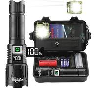 WOWNIGHT Torches LED Super Bright Rechargeable, 500000 Lumens Torches Battery Powered, LED Torch Zoomable Long Lasting 12H, Powerful Torch High Powered Flashlight for Camping Dog Walking Emergency