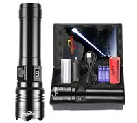 WOWNIGHT Torches LED Super Bright Rechargeable, Flashlight 500000 Lumens Torches Battery Powered, Tactical LED Torch Rechargeable, Powerful Torch Flash Light for Dog Walking Camping Emergency Gift