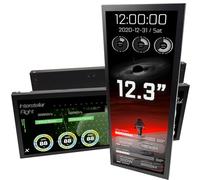 WOWNOVA 12.3" Universal Screen for PC Build, PC Temperature Display Mini Monitor, LCD Screen Inside PC Case with Screen, Computer Case Accessories Mini LCD Screen for Gaming Desktop (Black)