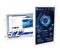 WOWNOVA 5.2" Customizabe LCD Screen Inside PC Case Screen for Computer Setup - Customizable PC Temperature Display Panel, GPU CPU FPS RAM HDD Computer Temp Monitor (White)