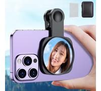 WOWNOVA Clip-on Selfie Mirror for iPhone Back Camera, HD Reflective Mirror, 2.36'' Display, for Live Streaming, Vlogging and Selfies
