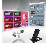 WOWNOVA White 3.5in Computer Temp Monitor, ARGB PC Case Secondary Screen, USB Mini Screen PC CPU RAM HDD Data Monitor