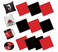 WOWOCUT Infusible Transfer Ink Sheets,10 Pack 12"X12" Red & Black Solid Color Heat Press Transfer Paper, Sublimation Ink Sheet for Cricut Machine, DIY T-Shirt,Personalized Coffee Mugs, BabySuits