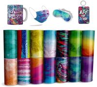 WOWOCUT Insoluble Transfer InkSheets for Mug Press, Watercolor Insoluble Sheet, Pre-Printed Sublimation Transfer Paper for Blanks Tshirt, 12" x 4.5",14PCS