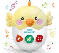 WOWOHAGE Baby Toys 0-6-12 Months, Chick Musical Plush Cute Stuffed Animal Infant Tummy Toys with Light & Sounds, Roly-Poly Sensory Toy Birthday Easter Egg Gift for Newborn Boys & Girls