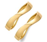 WOWORAMA 2 Pcs Chunky Bangle Bracelets Set for Women Trendy Chunky Gold Bracelet Stack Polished Wave Open Hinged Bangle Bracelet Stackable Gold Statement Bracelets