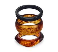 WOWORAMA 3pcs Resin Acrylic Bangles Bracelet Set for Women Brown Tortoise Chunky Acrylic Bracelets Stackable Acetate Resin Bangles Stack Irregular Plastic Bracelet