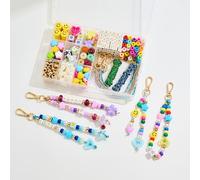 WOWORAMA 420Pcs DIY Keychain Making Kit for Women Colorful Letter Beads Key Chain Making Crafts DIY Keyring Supplies Customizable Beads Bag Charms Accessories
