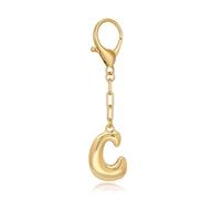 WOWORAMA Chunky Initial Letter Keychain for Women Gold Bubble Letter C Bag Charm Purse Charms for Handbags Personalized Keyrings Accessories C Womens Gifts