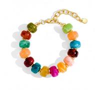 WOWORAMA Colorful Bracelets for Women Multicolor Acrylic Resin Beads Bracelet Boho Statement Chunky Beaded Bracelets Summer Vacation Jewelry