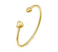 WOWORAMA Gold Heart Cuff Bracelets for Women Adjustable Cute Love Heart Open Bangle Bracelet Lucky Love Friendship Bracelet Birthday Valentines Jewelry Gift