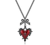 WOWORAMA Gothic Heart Necklace for Women Halloween Thorn Heart Cross Necklace Vintage Dark Punk Goth Necklaces Victorian Witch Vampire Gothic Jewellery Accessories
