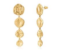 WOWORAMA Hammered Dangle Earrings for Women Trendy Statement Earrigs Vintage Round Disc Dangling Earrings Gold Plated Long Earrings