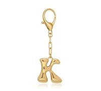 WOWORAMA Initial Letter Keychain for Women Chunky Bubble Letter K Bag Charm Gold Purse Charms for Handbags Personalized Keyrings Accessories K Gifts