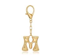 WOWORAMA Initial Letter Keychain for Women Chunky Bubble Letter M Bag Charm Gold Purse Charms for Handbags Personalized Keyrings Accessories M Womens Gifts