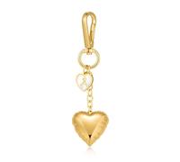 WOWORAMA Puffy Heart Charm Keychain for Women Gold Initial Letter A Bag Charms Chunky Love Heart Purse Charm Keyring A