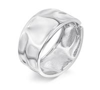 WOWORAMA Silver Chunky Bangle Bracelets for Women Wide Thick Chunky Cuff Bangles White-Gold Hammered Hinged Cuff Bracelets Polished Statement Hinge Bracelets