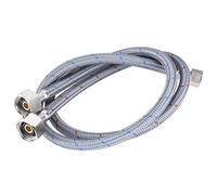 WOWOW 16 Inch Faucet Supply Hose Faucet Line Braided Nylon Sink Faucet Supply Line 3/8" Comp x 1/2" Comp 2Pcs (1 Pair)