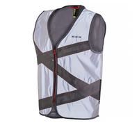 WOWOW - Mens Ladies Full Reflective Crossroad Red Grey Hi Vis Cycling Vest