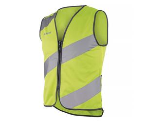 WOWOW - Mens Ladies Roadie Yellow Hi Vis Reflective Cycling Vest with Pockets