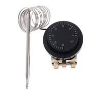 WOWOWO 250V/380V 16A 0-60 degree celsius Temperature Control Switch Capillary Thermostat Controlled,Total Dim:70 x 70 x 60mm