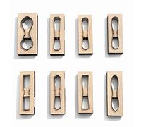 WOWOWO 8Pcs DIY Keychain Scrapbook Embossing Wooden Die Cutting Leather Mold Art Crafts