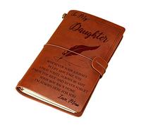 WOWOWO Advanced Elegant Handcrafted Diary Notebook Engraved Leather Journal Message Note Book to My Daughter Son Man Wife