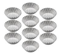 WOWOWO Baking Tool 10PCS Egg Tart Aluminum Cupcake Cookie Cake Flower Mold Mould Tin