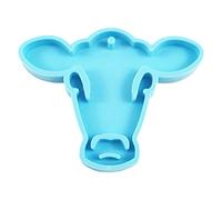 WOWOWO DIY Cow Head Keychain Epoxy Resin Mold Handmade Key Ring Pendant Silicone Mould