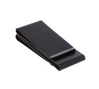 WOWOWO Stainless Steel Slim Double-sided Money Clip Purse Wallet Credit Card ID Holder,Black,6x2.6x1.2cm