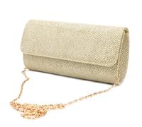 WOWOWO Women's Evening Shoulder Bag Bridal Clutch Party Prom Wedding Envelope Handbag,Gold,20ױ1׵cm