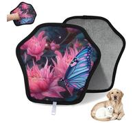 WowPrint 3d Magical Flower Butterfly Pet Hair Removal Glove for Cat Dog Reusable Electrostatic Pet Hair Gloves Brush Tool for Couch Clothing Carpet Furniture Car Seat 2 Pack