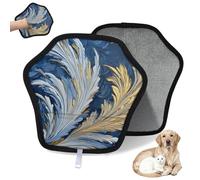 WowPrint Abstract Art Feather Pet Hair Removal Glove for Cat Dog Reusable Electrostatic Pet Hair Gloves Brush Tool for Couch Clothing Carpet Furniture Car Seat 2 Pack