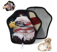 WowPrint American Bald Eagle Flag Pet Hair Removal Glove for Cat Dog Reusable Electrostatic Pet Hair Gloves Brush Tool for Couch Clothing Carpet Furniture Car Seat 1 Pack