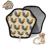 WowPrint Animal Chicken Cock Pet Hair Removal Glove for Cat Dog Reusable Electrostatic Pet Hair Gloves Brush Tool for Couch Clothing Carpet Furniture Car Seat 2 Pack