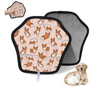 WowPrint Animals Dogs Pet Hair Removal Glove for Cat Dog Cute Corgi Dog Reusable Electrostatic Pet Hair Gloves Brush Tool for Couch Clothing Carpet Furniture Car Seat 2 Pack