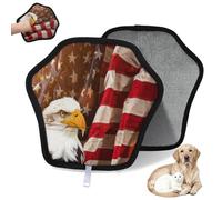 WowPrint Bald Eagle Flag Pet Hair Removal Glove for Cat Dog USA Flag Reusable Electrostatic Pet Hair Gloves Brush Tool for Couch Clothing Carpet Furniture Car Seat 2 Pack