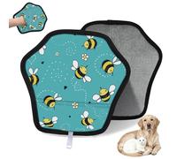 WowPrint Bee Flower Daisy Pet Hair Removal Glove for Cat Dog Cute Reusable Electrostatic Pet Hair Gloves Brush Tool for Couch Clothing Carpet Furniture Car Seat 1 Pack